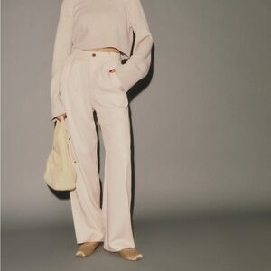 Reformation Mason Pants - Size 4 Oyster Cream Color